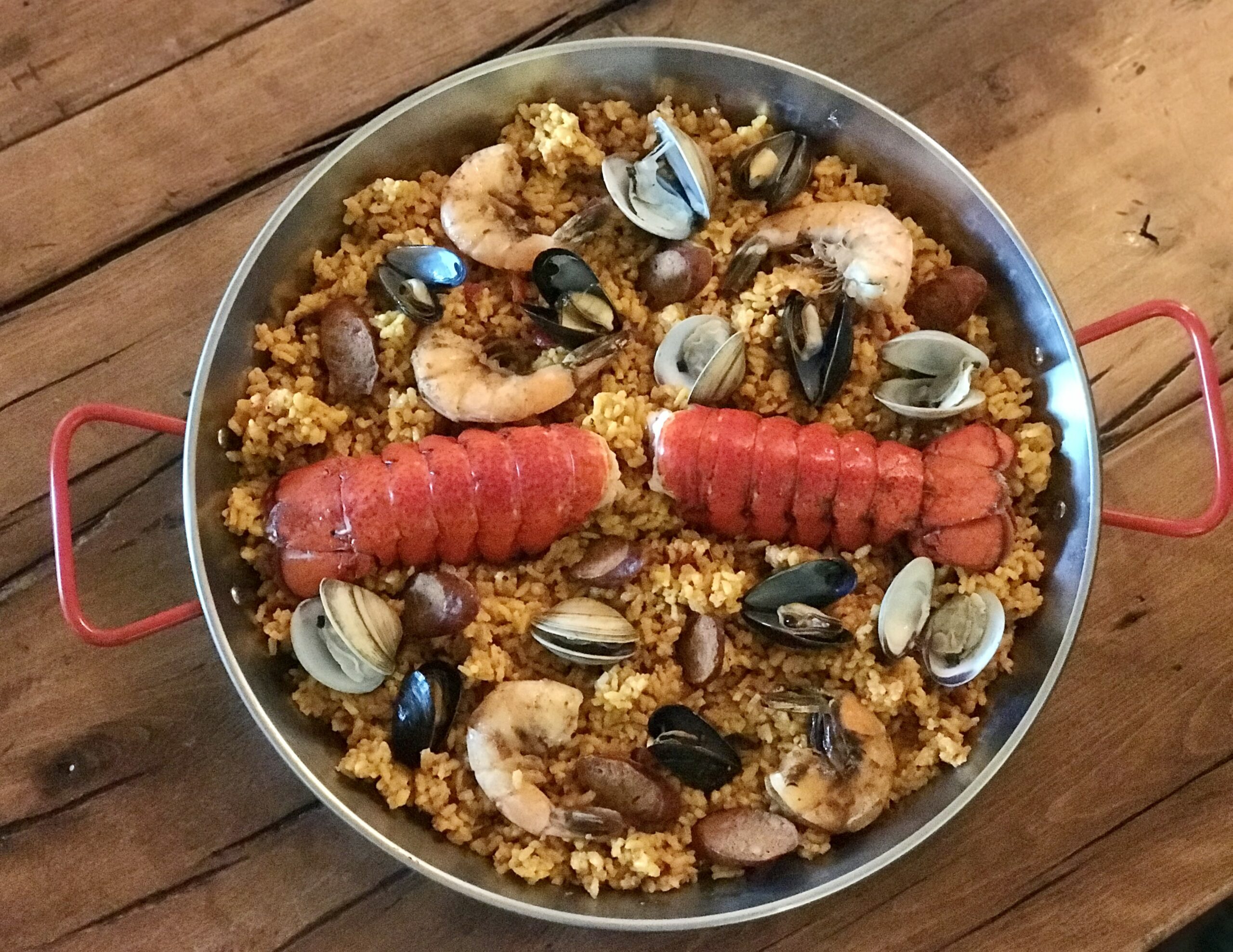 Roasted Tomato and Seafood Paella paired with Tempranillo